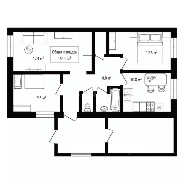 Дом в Новосибирская область, Обь Геодезическая ул., 64 (64 м) - Фото 1