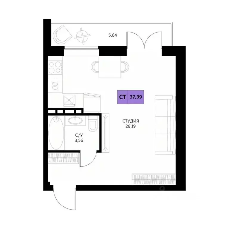 1-к кв. Дагестан, Дербент  (37.39 м) - Фото 1