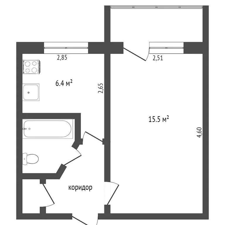 1-комнатная квартира: Тобольск, микрорайон Менделеево, 18 (30 м) - Фото 1