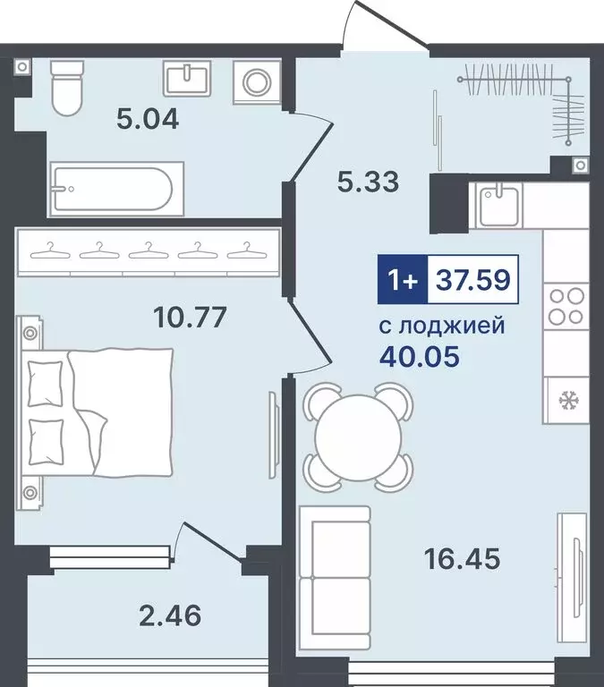 1-комнатная квартира: Тюмень, Ленинский округ, жилой район Гилевский, ... - Фото 0