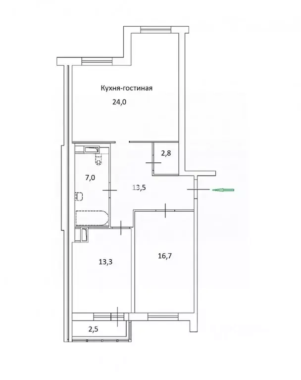 3-к кв. Санкт-Петербург Заозерная ул., 3к2 (78.6 м) - Фото 1