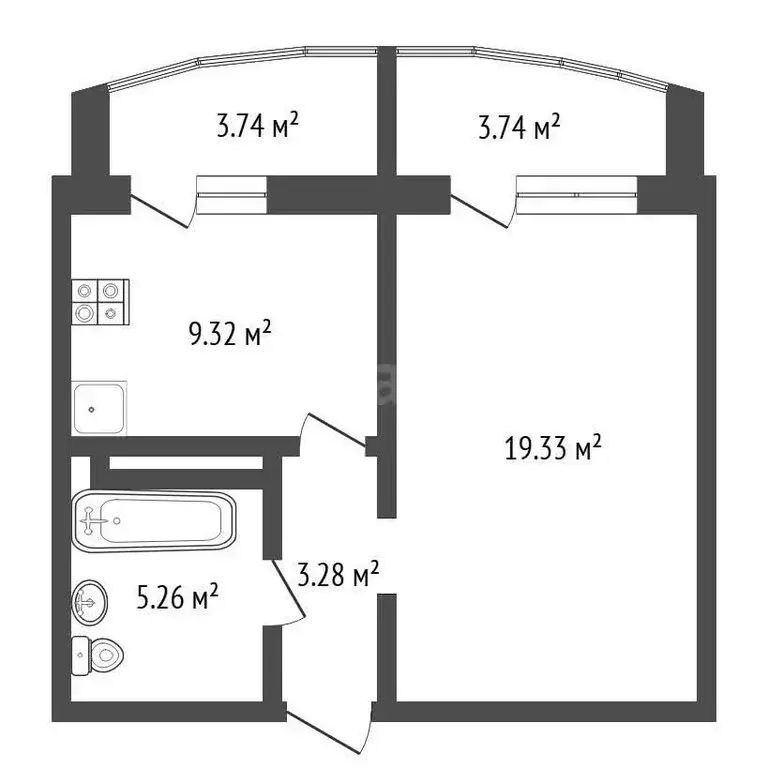 1-комнатная квартира: Тюмень, улица Павла Шарова, 9 (37.2 м) - Фото 1