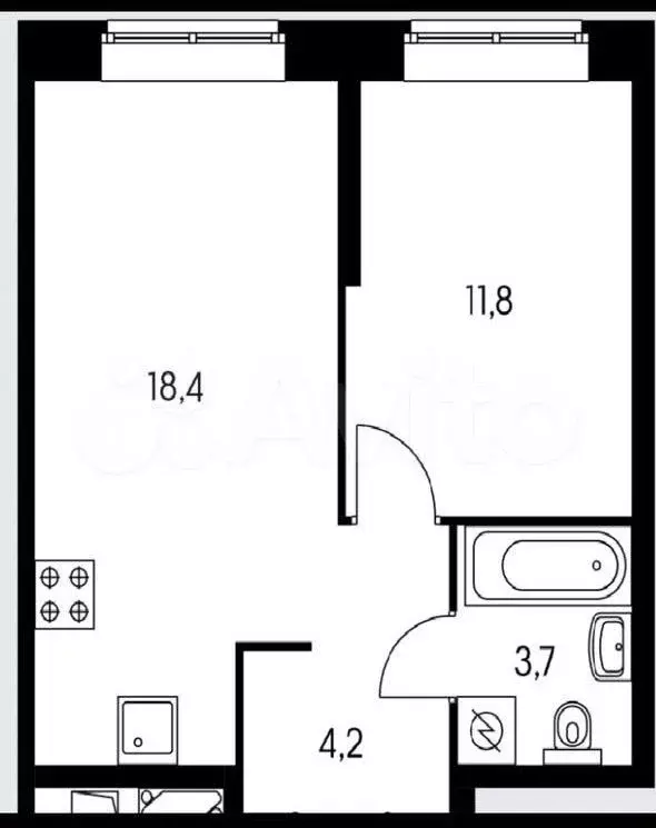 1-к. квартира, 38,2 м, 15/26 эт. - Фото 0