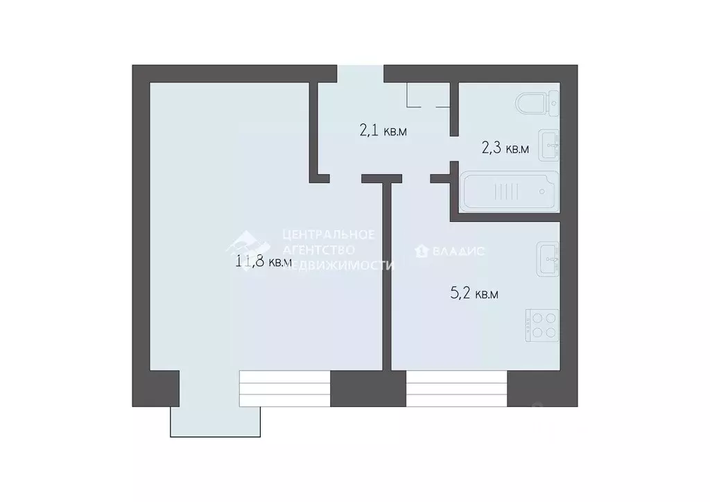 1-к кв. Рязанская область, Рязань Кальная ул., 18к1 (21.1 м) - Фото 2