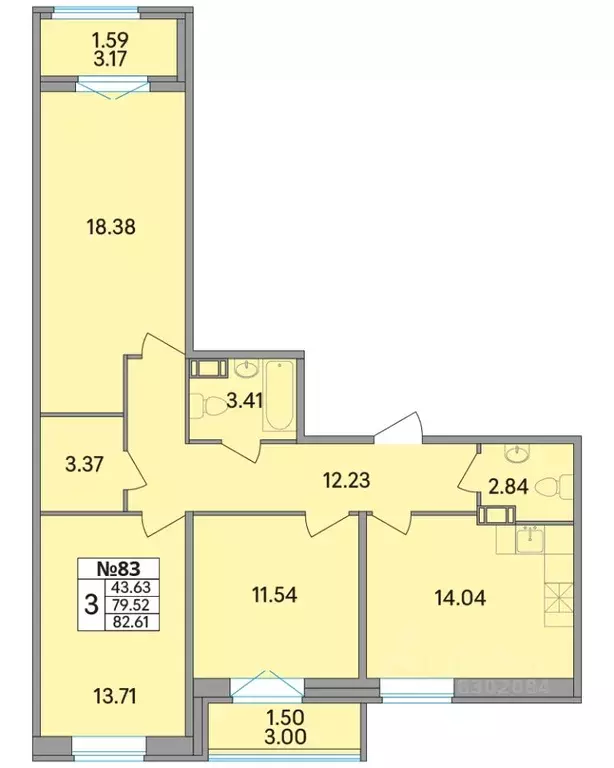 3-к кв. Ленинградская область, Всеволожский район, Агалатовское с/пос, ... - Фото 1