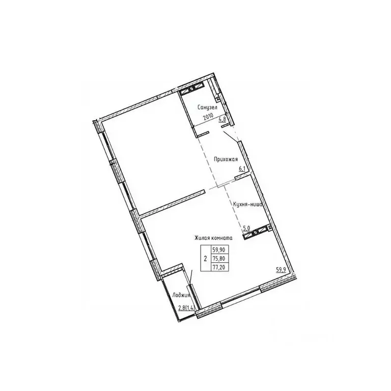 3-к кв. Приморский край, Владивосток Снеговая Падь мкр,  (77.2 м) - Фото 1