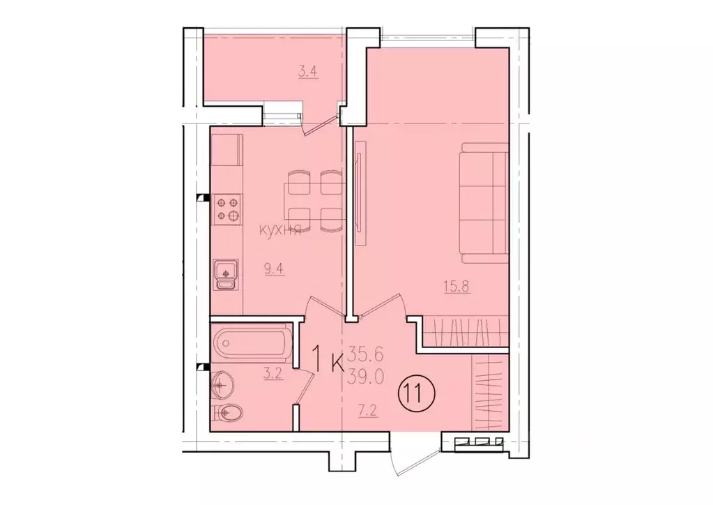 1-к кв. Саратовская область, Энгельс Энгельс-9 мкр,  (39.0 м) - Фото 0