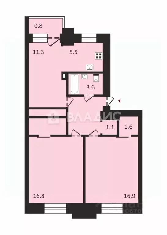 3-к кв. Москва ул. Покровка, 37 (68.0 м) - Фото 2