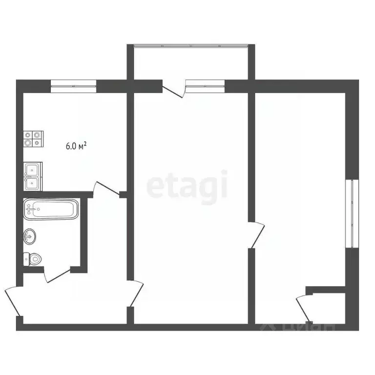 2-к кв. Краснодарский край, Новороссийск ул. Мира, 45 (41.4 м) - Фото 1