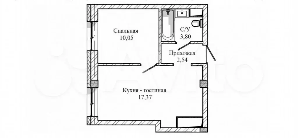 1-к. квартира, 33 м, 2/12 эт. - Фото 0