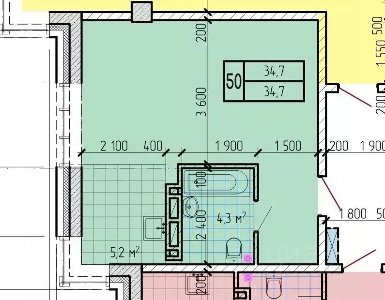 Студия Приморский край, Находка  (34.7 м) - Фото 0