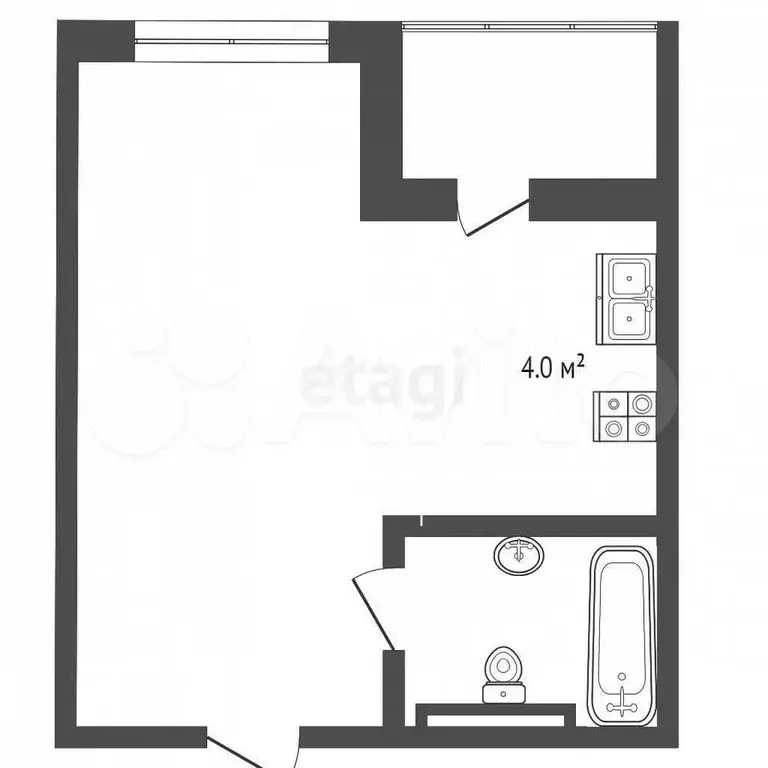 Квартира-студия, 27,3 м, 8/19 эт. - Фото 1