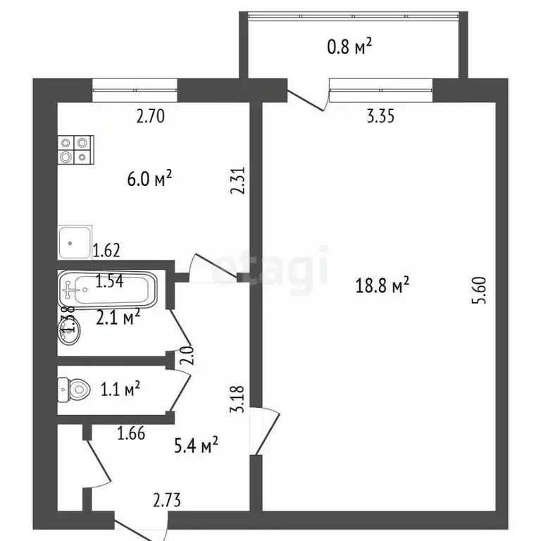 1-к кв. Калининградская область, Калининград Московский просп., 92 ... - Фото 2