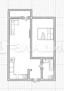 1-к кв. Пензенская область, Пенза ул. Антонова, 5Р (40.8 м) - Фото 2