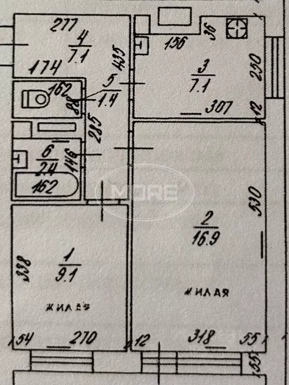 2-к кв. Калининградская область, Калининград Эпроновская ул., 15 (55.0 ... - Фото 2