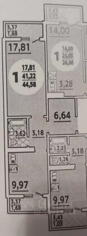 1-к кв. Ростовская область, Ростов-на-Дону ул. Тимофеева, 9 (44.58 м) - Фото 2