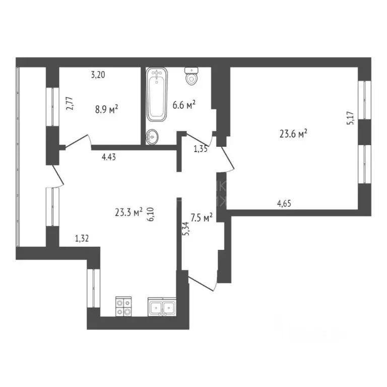 3-к кв. Тюменская область, Тюмень Профсоюзная ул., 17 (70.0 м) - Фото 1