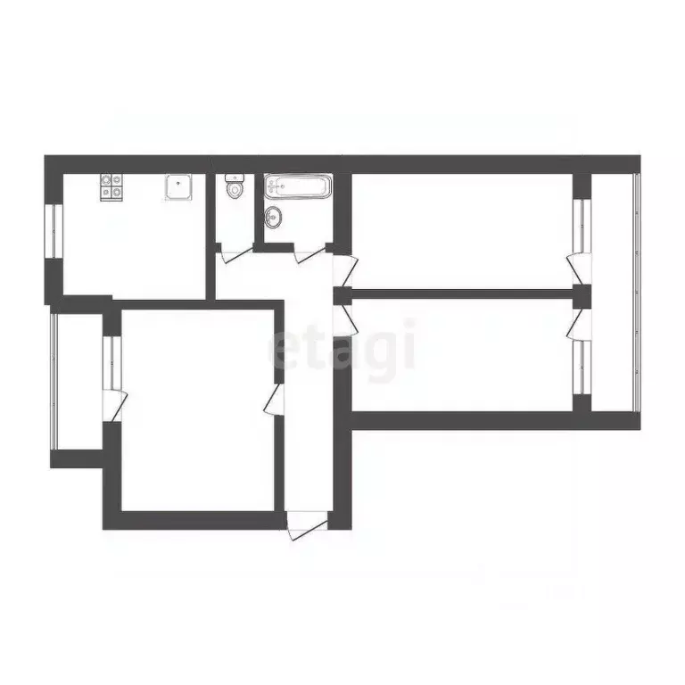 3-к кв. Тюменская область, Тюмень ул. Карла Маркса, 110А (66.0 м) - Фото 2