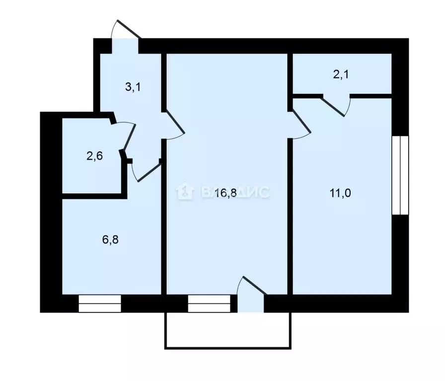 2-к кв. Краснодарский край, Краснодар ул. Имени Тургенева, 134 (42.4 ... - Фото 1