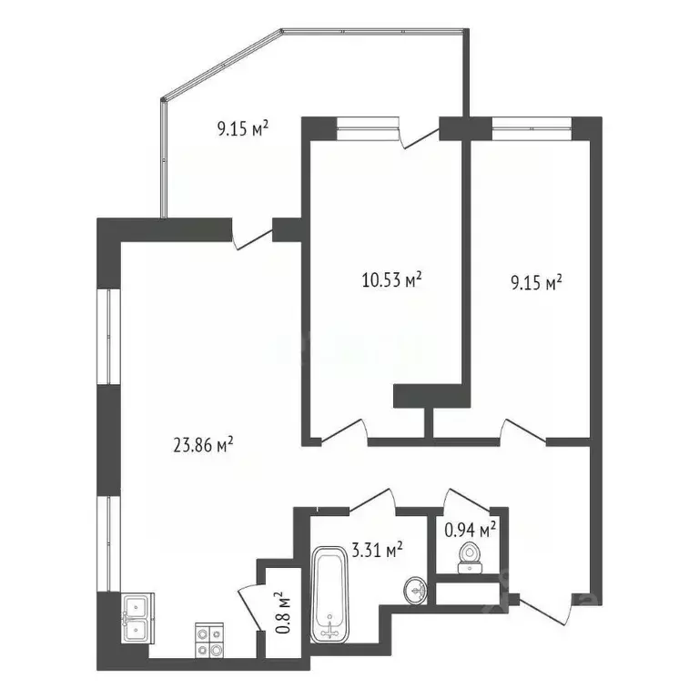 2-к кв. Московская область, Красногорск Заводская ул., 18к3 (100.0 м) - Фото 1