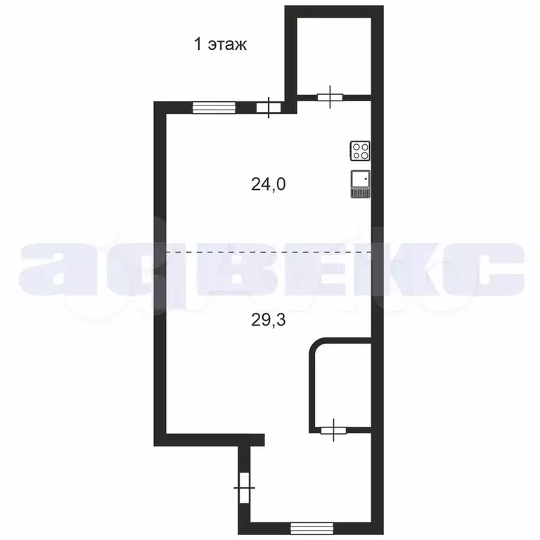 Доля в 3-к. квартире, 122 м, 2/2 эт. - Фото 1