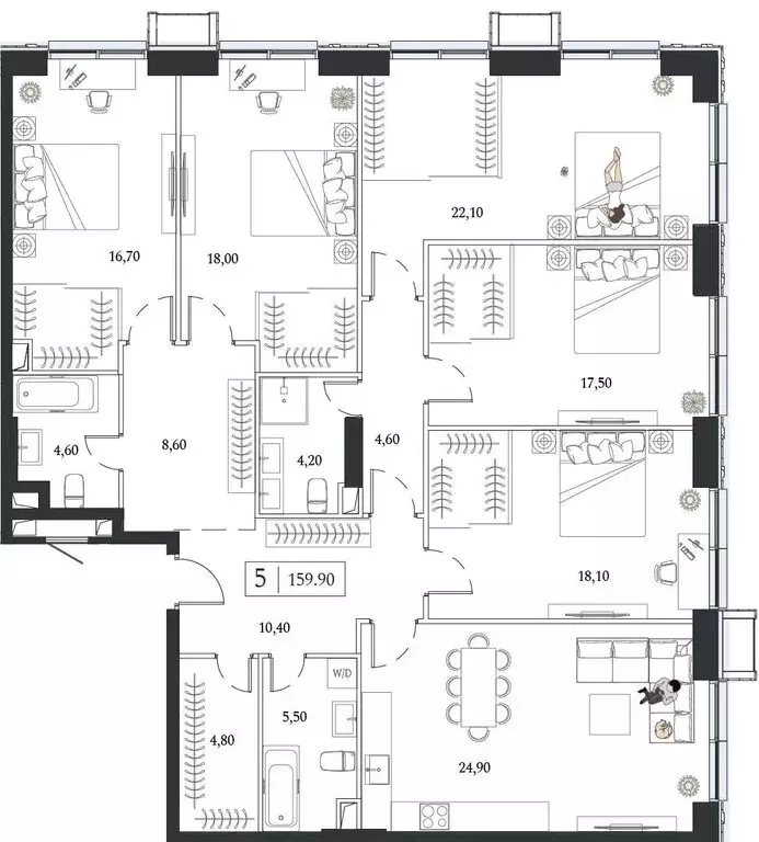 5-комнатная квартира: Москва, проспект Андропова, 9/1 (159.9 м) - Фото 1