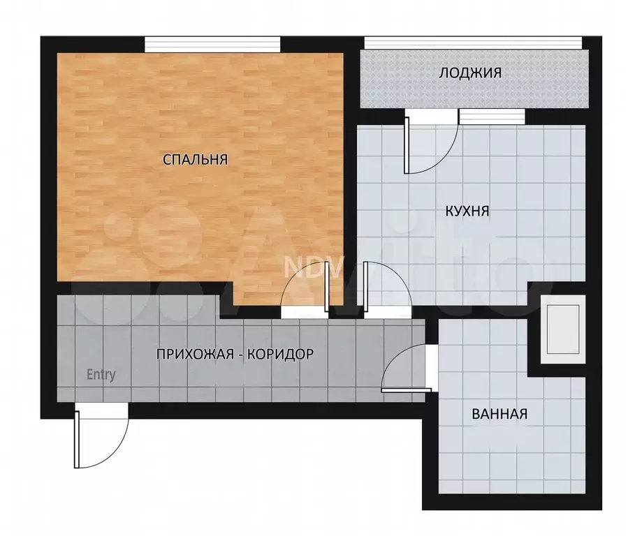 1-к. квартира, 27 м, 2/4 эт. - Фото 0