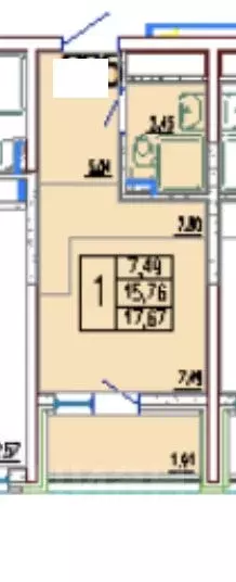 Студия Краснодарский край, Сочи Бытха мкр, ул. Ясногорская, 16/2к5 ... - Фото 1