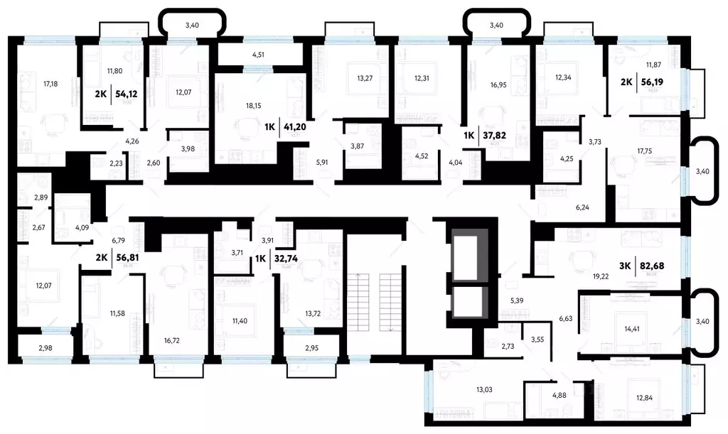 3-к кв. Тюменская область, Тюмень ул. Василия Малкова, 32 (82.68 м) - Фото 2