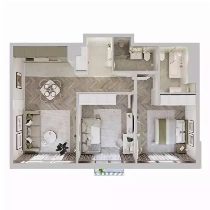 2-к кв. Омская область, Омск Кемеровская ул. (65.94 м) - Фото 1