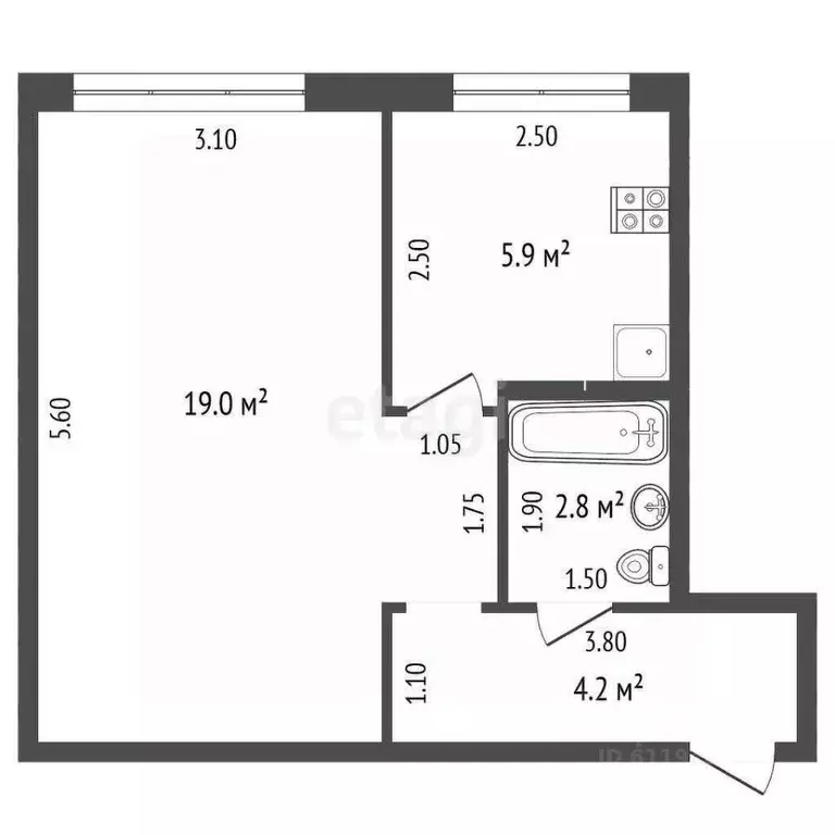 1-к кв. Мордовия, Саранск ул. Семашко, 9 (31.9 м) - Фото 2