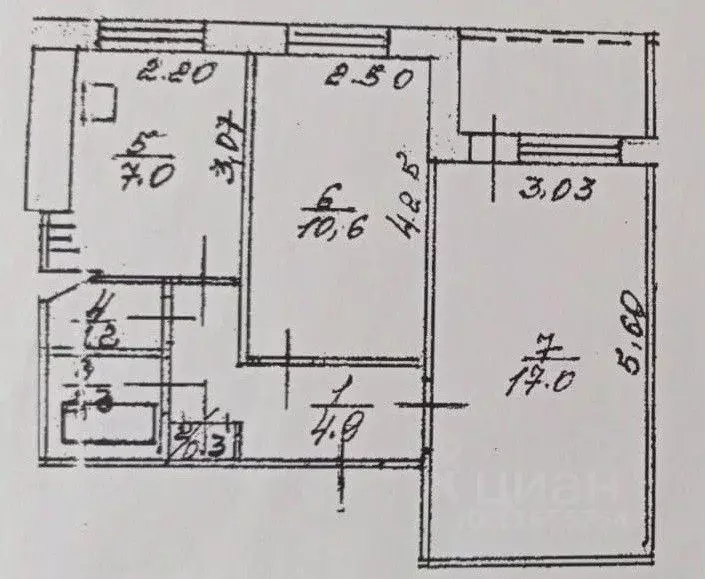 2-к кв. Башкортостан, Уфа ул. Орджоникидзе, 20/1 (45.3 м) - Фото 2