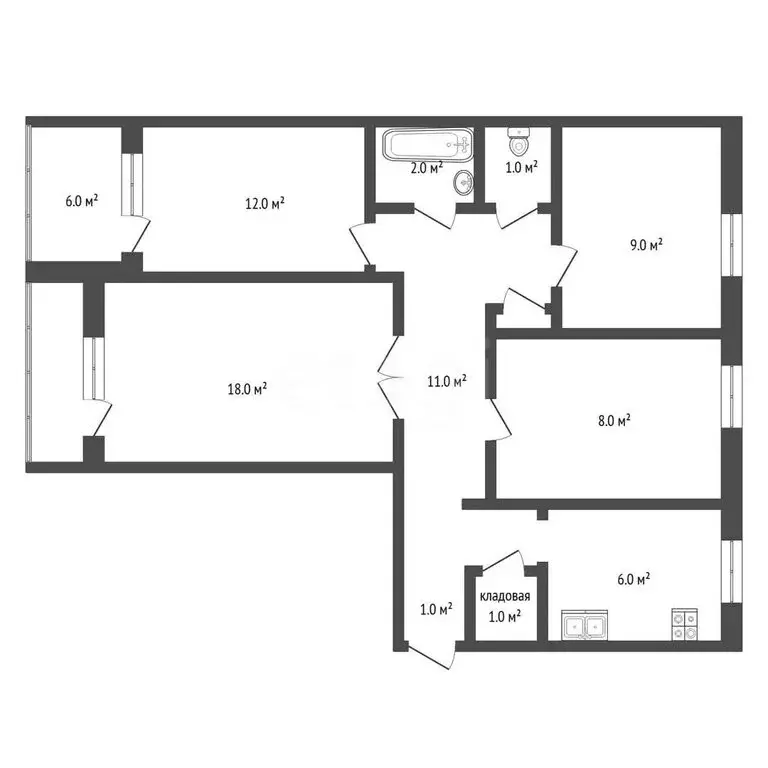 4-комнатная квартира: Тюмень, улица Энергетиков, 45А (77.8 м) - Фото 1