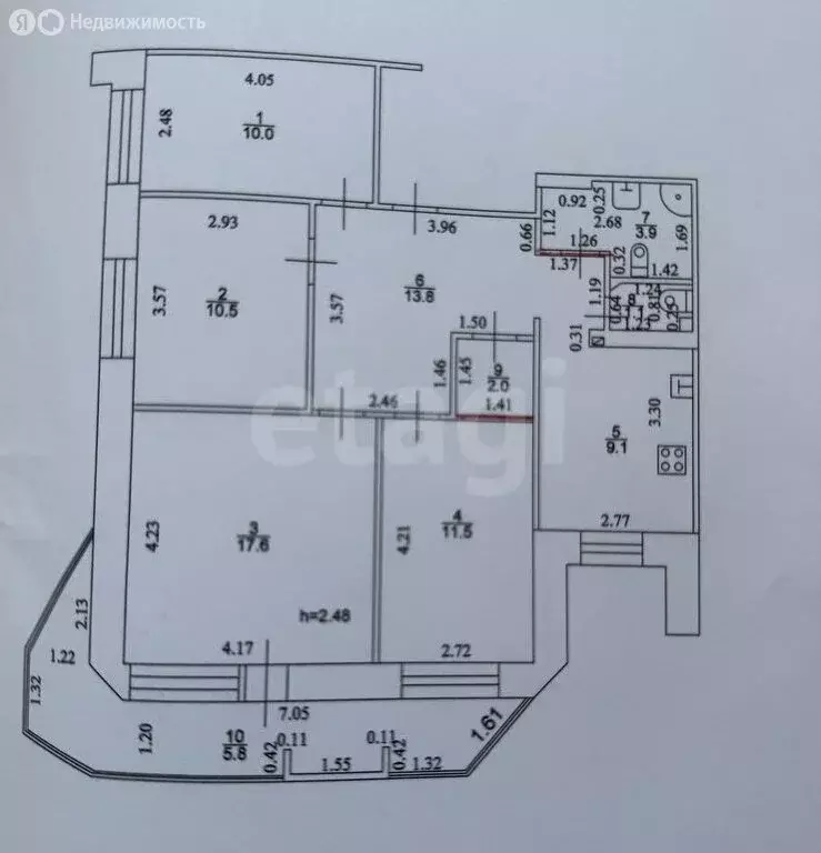 4-комнатная квартира: Казань, проспект Ямашева, 92 (83 м) - Фото 0