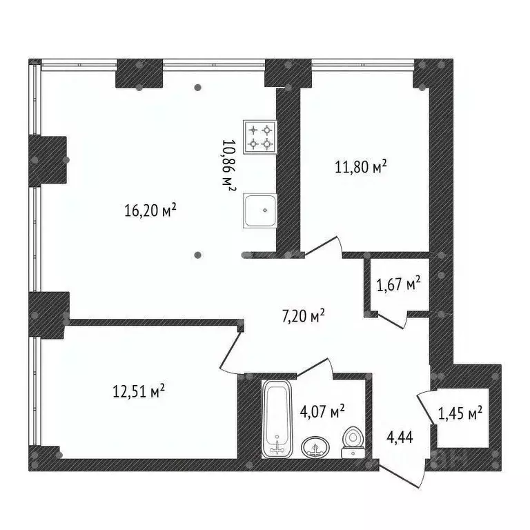3-к кв. Башкортостан, Уфа Зеленая Роща жилрайон, Урбаника жилой ... - Фото 2