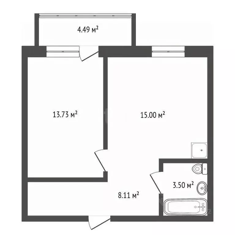 2-к кв. Красноярский край, Красноярск просп. 60 лет Образования СССР, ... - Фото 2
