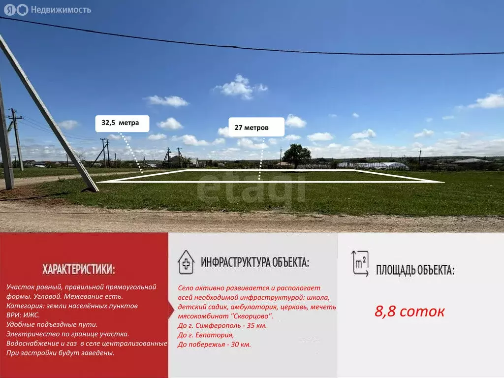 Участок в Скворцово, Молодёжная улица (8.8 м) - Фото 1