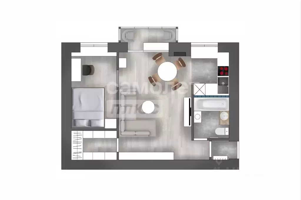2-к кв. Курская область, Курск ул. Халтурина, 18/48 (42.8 м) - Фото 2