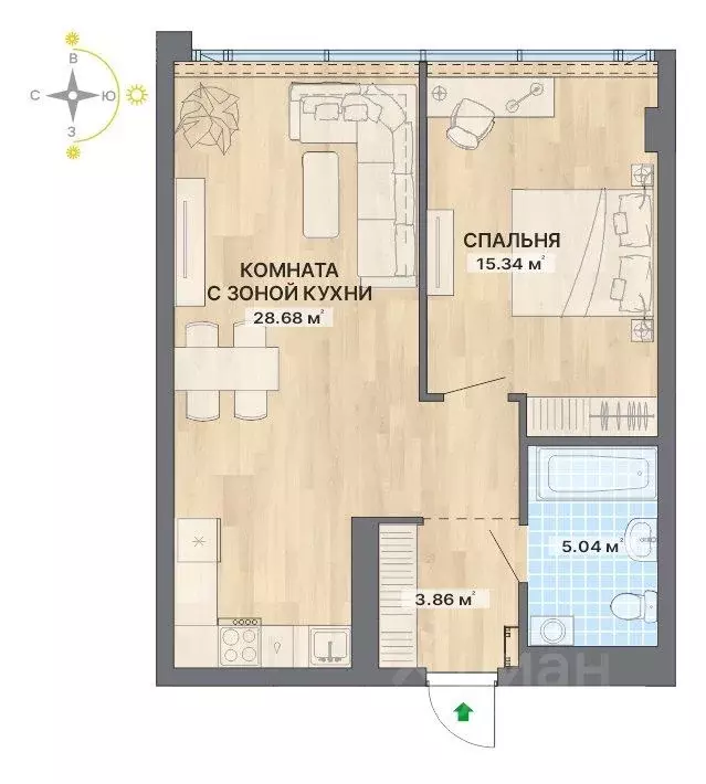 2-к кв. Свердловская область, Екатеринбург ул. Маршала Жукова, 16 ... - Фото 0
