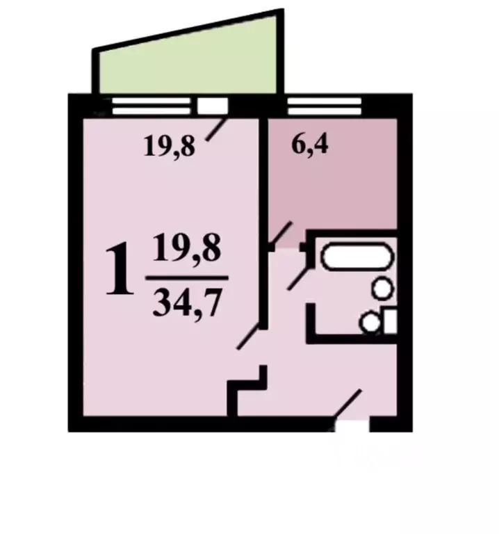 1-к кв. Москва ул. Маршала Захарова, 17К2 (34.7 м) - Фото 0