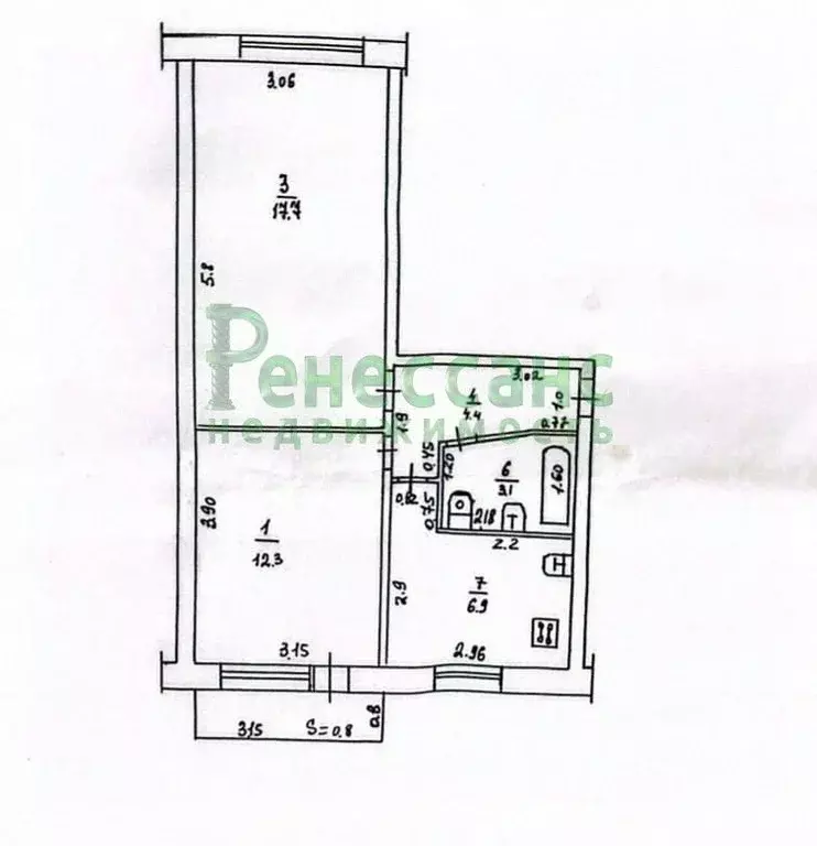 2-к кв. Брянская область, Брянск Красная ул., 18 (45.2 м) - Фото 1