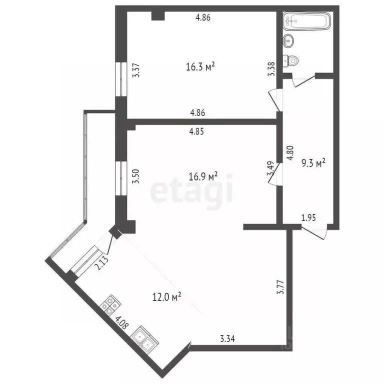 2-к кв. Челябинская область, Челябинск ул. Трашутина, 45 (70.5 м) - Фото 1