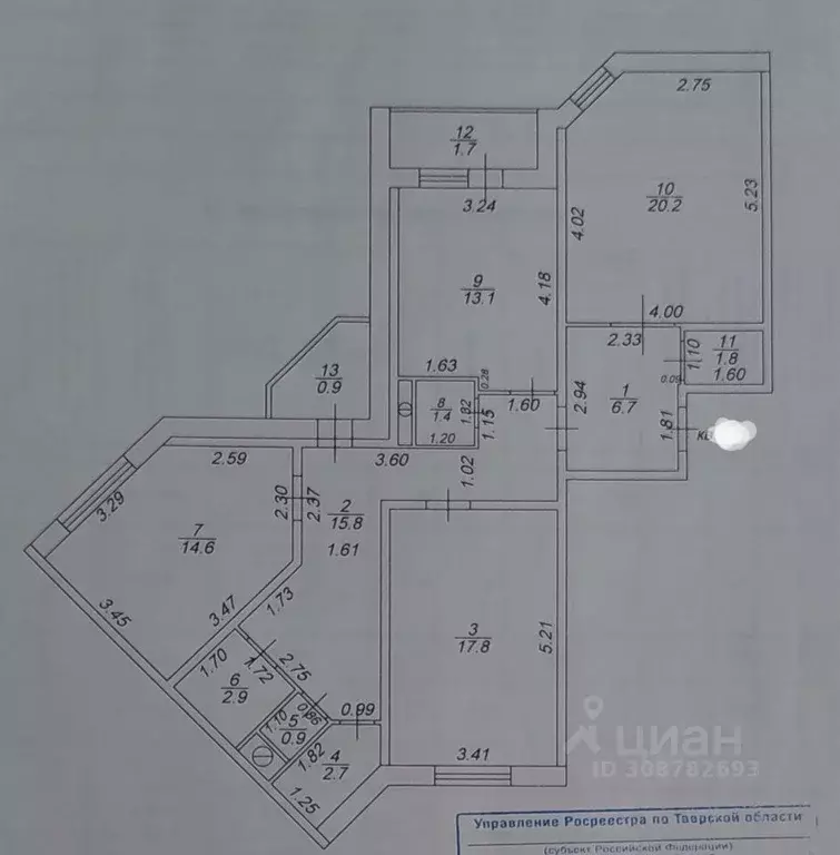 3-к кв. Тверская область, Тверь ул. Хромова, 31 (100.0 м) - Фото 0