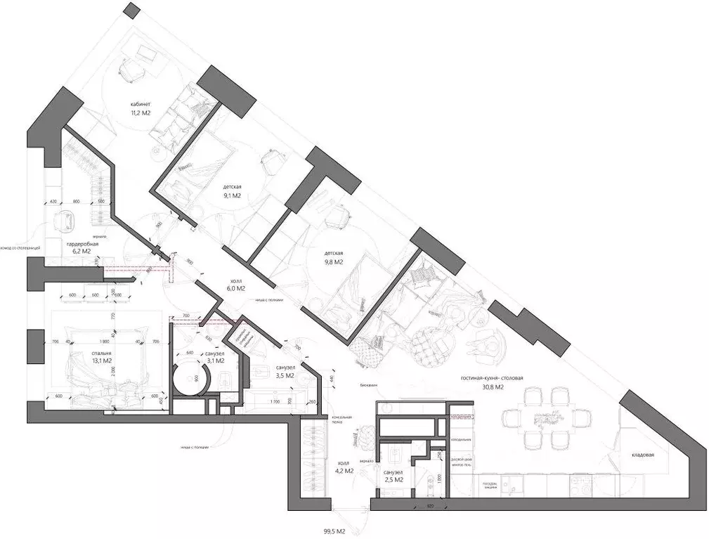 Квартира, 4 комнаты, 100 м - Фото 0