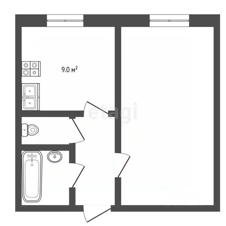 1-к кв. Белгородская область, Борисовка городское поселение, Борисовка ... - Фото 2