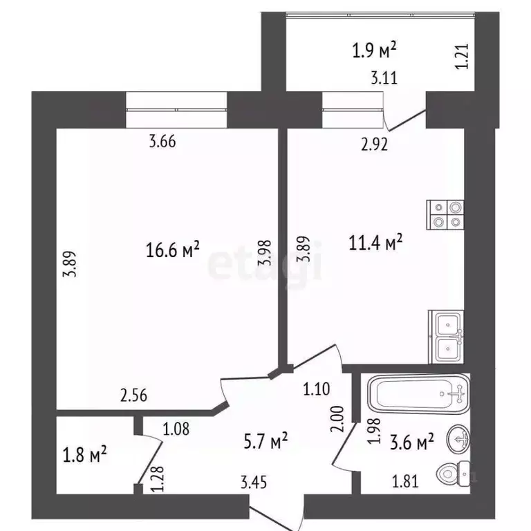 1-к кв. Марий Эл, Йошкар-Ола ул. Петрова, 11А (42.2 м) - Фото 2
