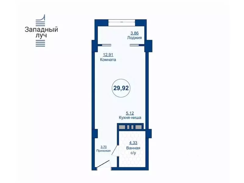 Студия Челябинская область, Челябинск ул. Энгельса, 5 (29.92 м) - Фото 1