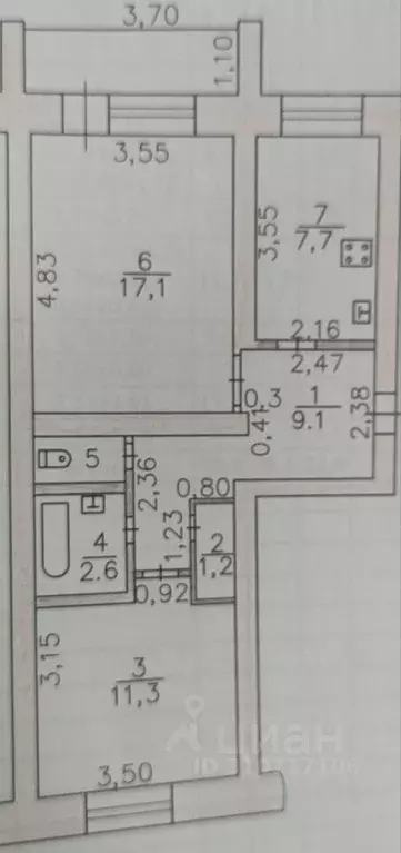 2-к кв. Калужская область, Жуков ул. Попова, 2 (50.0 м) - Фото 0