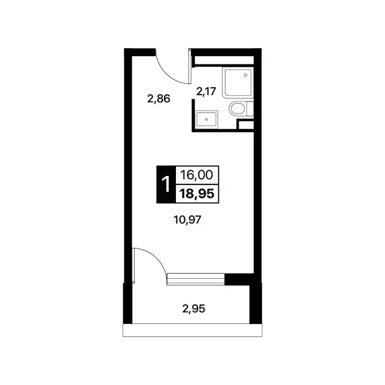 Квартира-студия: Алушта, Перекопская улица, 4 (18.95 м) - Фото 1