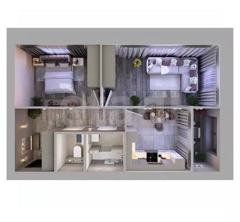 2-к кв. Татарстан, с. Высокая Гора ул. Ирека Миннахметова, 3 (53.23 м) - Фото 2